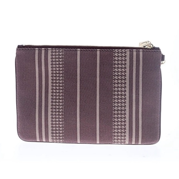 Michael Michael Kors NWT Jet Set Signature Jacquard Large Zip Pouch - Dark Berry - Picture 2 of 7